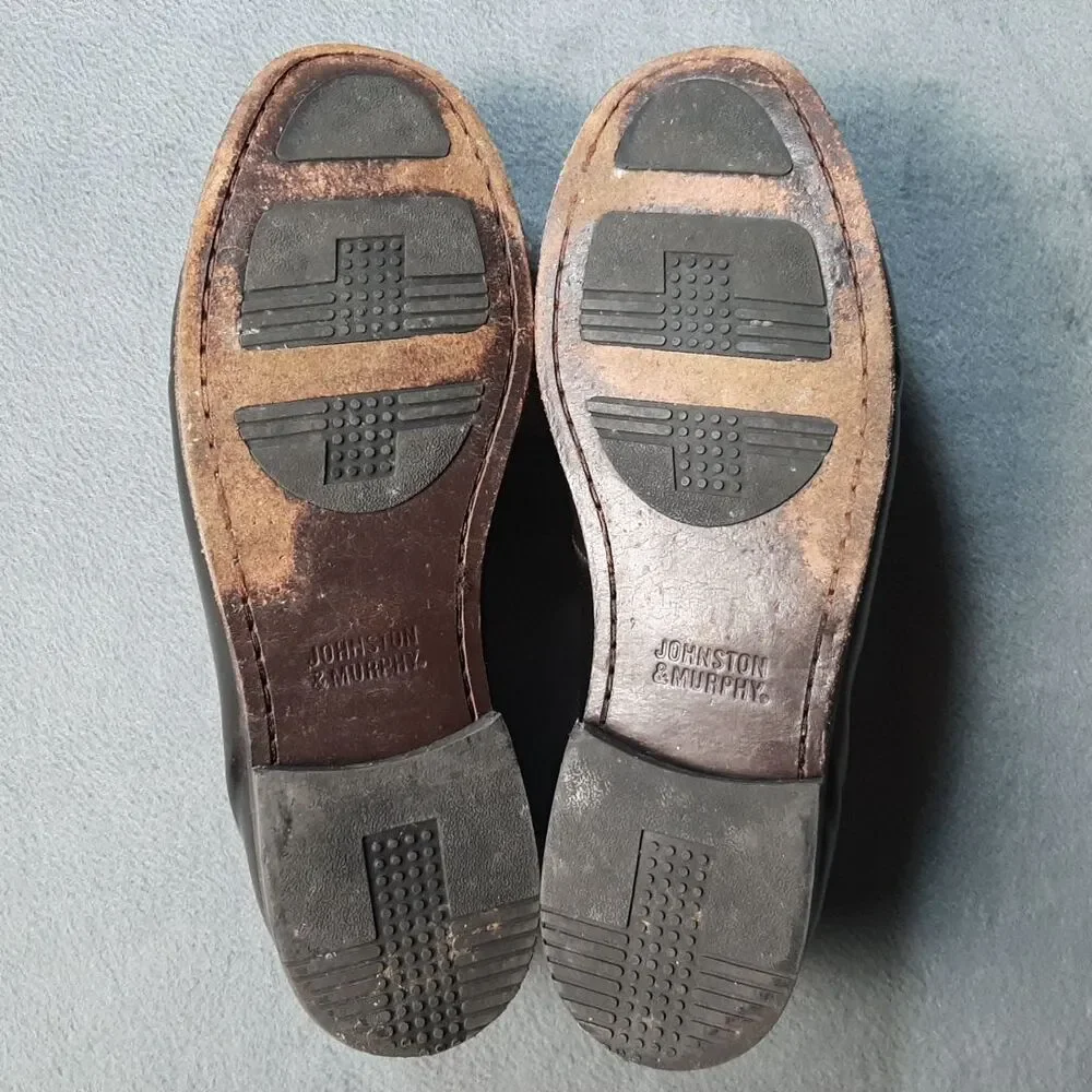 Johnston And Murphy Loafers Mens 11 Brown Leather Penny Dress Shoes Preppy
